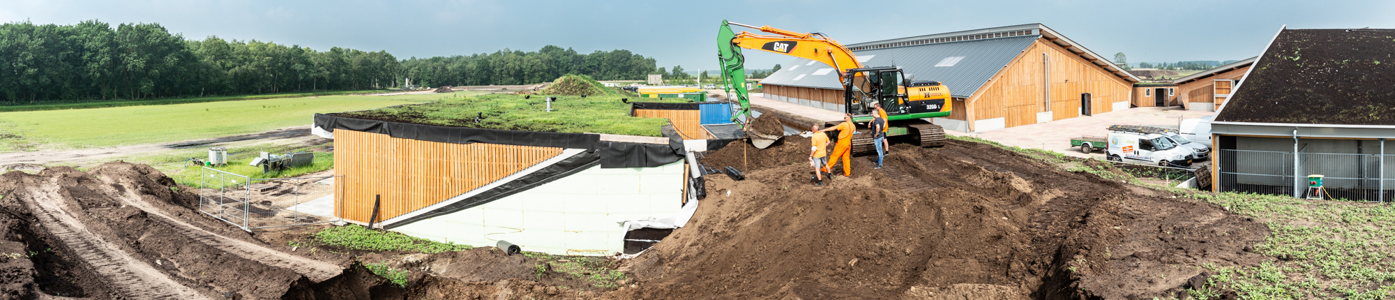 Gewapende grondconstructie op kleine schaal